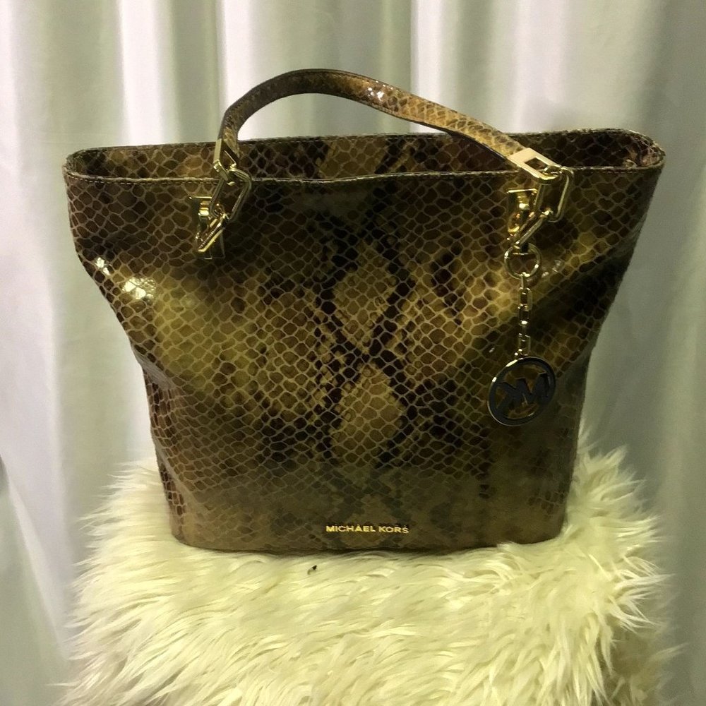 Michael Kors Medium Harper Python Embosed Tote - image 3